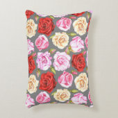 水彩シームレスパターンとバラ。シームレスW アクセントクッション (正面(垂直))