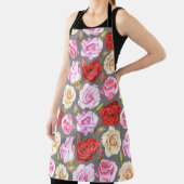 水彩シームレスパターンとバラ。シームレスW エプロン (インサイチュ)