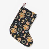 水彩シームレスパターンロボット スモールクリスマスストッキング (正面 (吊り時))