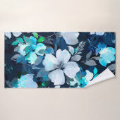 水彩シームレスパターン。フローラプリント バスタオル (バスタオル)