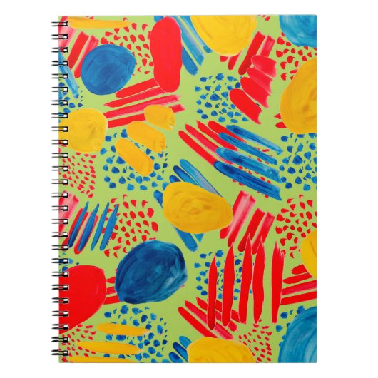 水彩シームレスパターン 単純な手描き ノートブック (正面)