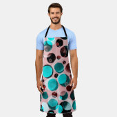 水彩シームレスパターン(水玉模様) エプロン (着用した状態)
