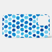 水彩シームレスパターン(青水玉模様) Case-Mate iPhoneケース (裏面 (横))