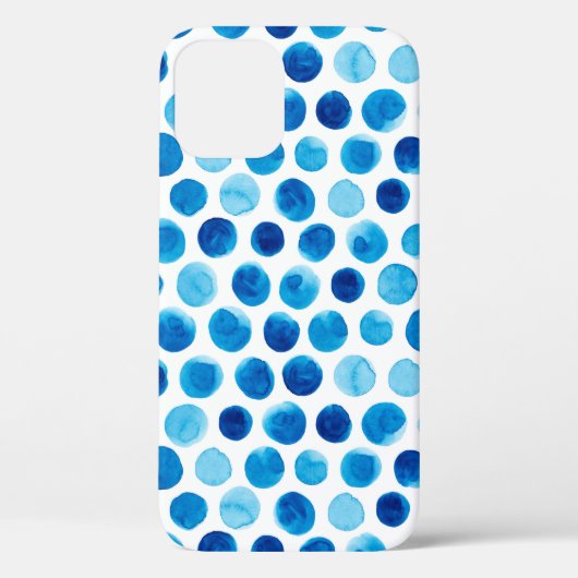 水彩シームレスパターン(青水玉模様) Case-Mate iPhoneケース (裏面)