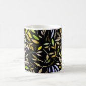 水彩シームレスパタ葉ーン。 コーヒーマグカップ (中央)