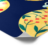 水彩シームレスパタ輝くーン(Chri) ポスター (角)