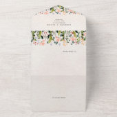 水彩シームレスワイルドフラワー結婚ズ オールインワン招待状 (外側)