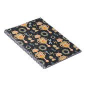 水彩シームレス模様ロボット ノートブック (右側)