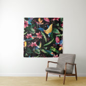 水彩シームレス模様、熱帯鳥、トゥカ タペストリー (インサイチュ(横))