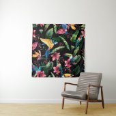 水彩シームレス模様、熱帯鳥、トゥカ タペストリー (インサイチュ)