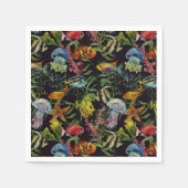 水彩シーライフパターン スタンダードカクテルナプキン (正面)