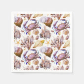 水彩シーライフパターン スタンダードカクテルナプキン (正面)