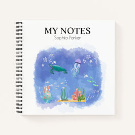 水彩シーライフパーソナライズされた ノートブック