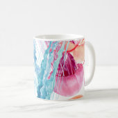 水彩シーライフ:泡とクラゲ コーヒーマグカップ (正面右)