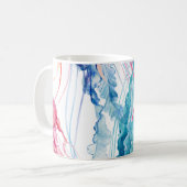 水彩シーライフ:泡とクラゲ コーヒーマグカップ (正面左)