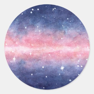 水彩シール宇宙イラストレーション ラウンドシール