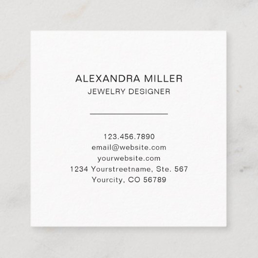 水彩ジェムストーンジュエリーデザイナー名刺 スクエア名刺 (裏面)