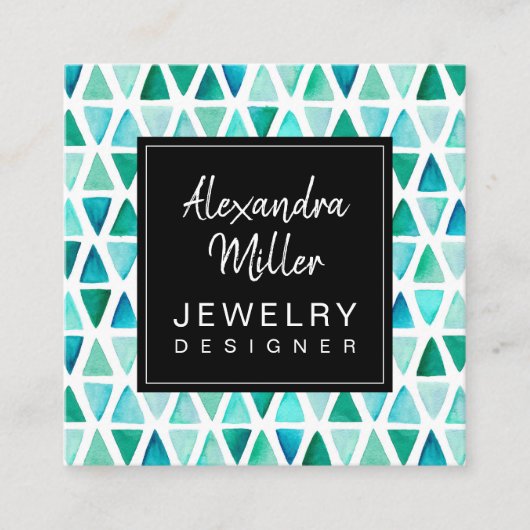 水彩ジェムストーンジュエリーデザイナー名刺 スクエア名刺 (正面)
