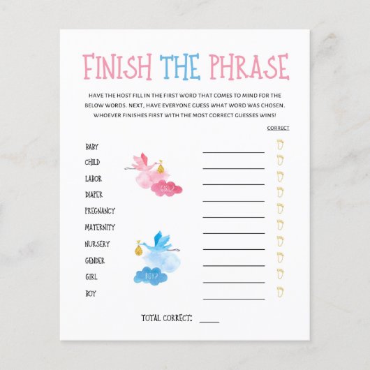 水彩ジェンダーがフレーズのゲームを終了 (正面)