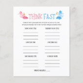 水彩ジェンダーが速い考えゲームを明かす (正面)