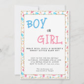 水彩ジェンダーパーティー少年または少女の侵入を明らかにする 招待状 (正面)