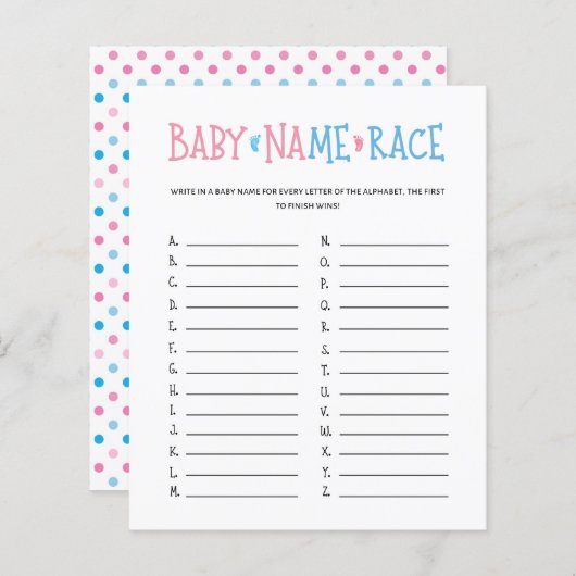 水彩ジェンダー明らかにするベビー名競争ゲーム (正面/裏面)