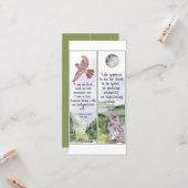 水彩ジェーンアイレブック引用文鳥ブックマーク カード (正面/裏面インサイチュ)
