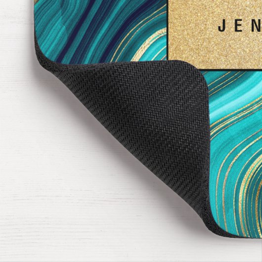 水彩ジオードグリーンアゲートマラカイト マウスパッド (コーナー)