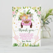 水彩ジャングルサファリアニマルズ子供の誕生日 サンキューカード (スタンド正面)