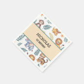 水彩ジャングルサファリアニマルトロピカル誕生日 スタンダードカクテルナプキン (角)