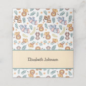 水彩ジャングルサファリ動物トロピカル離れ動物 プレイスカード (外部開封)