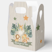 🦁🌿水彩ジャングルストライプのサファリのお願い箱 フェイバーボックス (見開き)