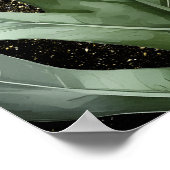 水彩ジャングルベビーアニマルフローラアート ポスター (角)