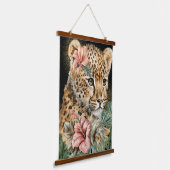 水彩ジャングルベビーアニマルフローラアート 吊り下げ型タペストリー (傾斜あり)