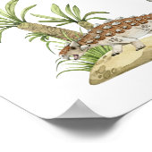 水彩ジュラシック恐竜のゲストブックサイン ポスター (角)