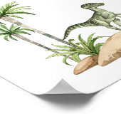 水彩ジュラシック恐竜ディノ掘り看板 ポスター (角)