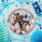 水彩ジョッキーレースダービーパーティー ペーパープレート (パーティー)