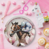 水彩ジョッキーレースダービーパーティー ペーパープレート (パーティー)