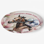 水彩ジョッキーレースダービーパーティー ペーパープレート (アングル)