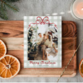 水彩ジンガム家族写真クリスマス シーズンカード