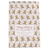 水彩ジンガーブレッドキャンディーケーンズメリークリスマス ミディアムペーパーバッグ (正面)