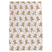 水彩ジンガーブレッドキャンディーケーンズメリークリスマス ミディアムペーパーバッグ (裏面)