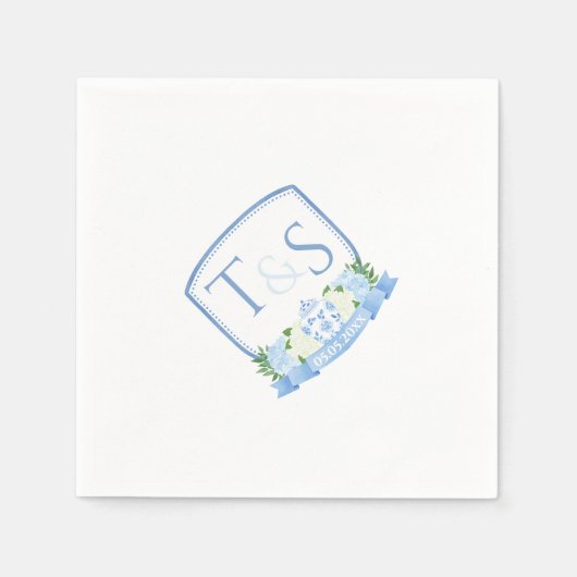 水彩ジンジャージャーブロモグラ結婚ムの紋章 スタンダードカクテルナプキン (正面)