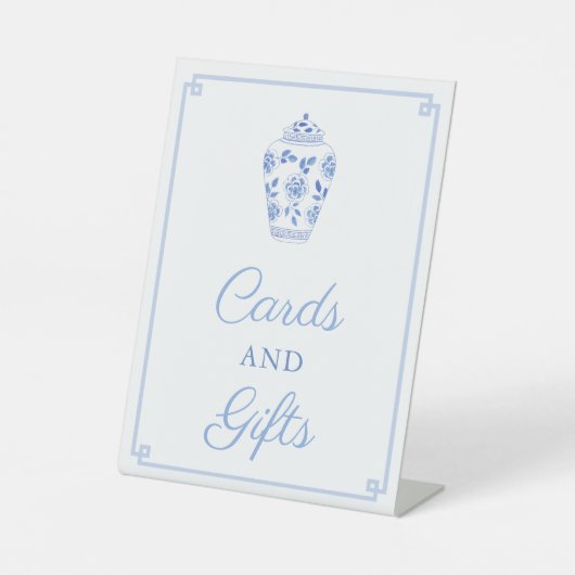 水彩ジンジャージャー瓶ウェディングカードとギフト 台座サイン (正面)