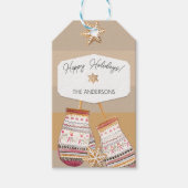 水彩ジンジャーブレッドキャラメルトーン ギフトタグ (正面)