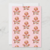 水彩ジンジャーブレッドピンク赤ちゃんシャワー 招待状 (裏面)