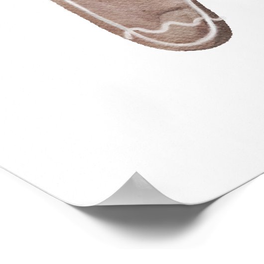 水彩ジンジャーブレッドマンポスター ポスター (角)