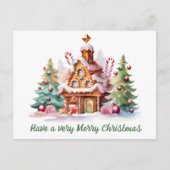 水彩ジンジャーブレッド添加文字 シーズンポストカード (正面)