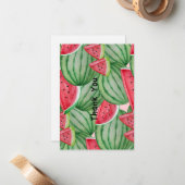 水彩スイカありがとう ノートカード (正面/裏面インサイチュ)