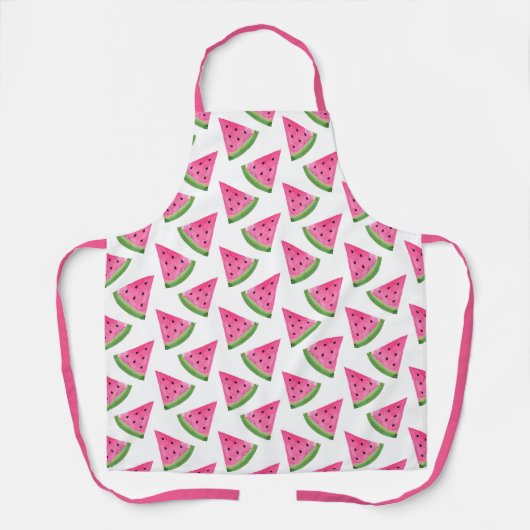 水彩スイカくさび模様 エプロン (正面)